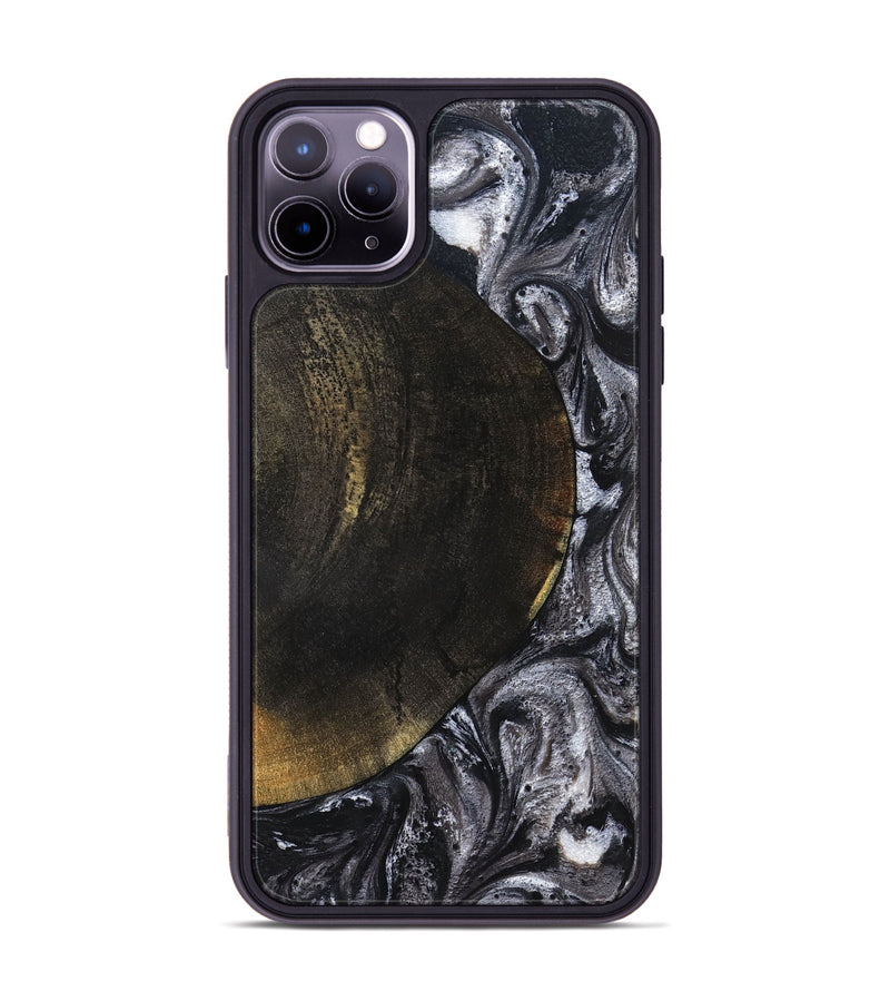 iPhone 11 Pro Max Wood Phone Case - Myrtis (Black & White, 822805)