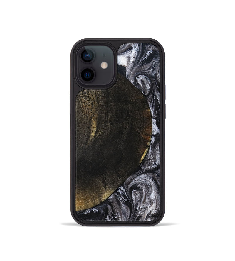 iPhone 12 mini Wood Phone Case - Myrtis (Black & White, 822805)