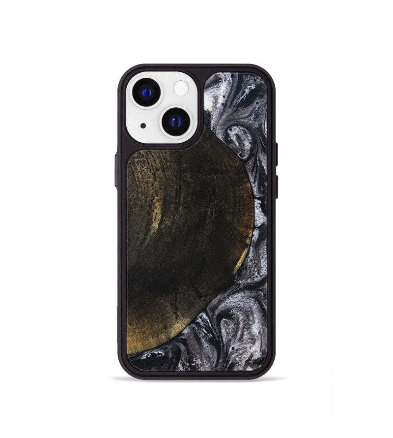 iPhone 13 mini Wood Phone Case - Myrtis (Black & White, 822805)