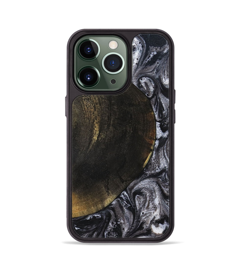 iPhone 13 Pro Wood Phone Case - Myrtis (Black & White, 822805)