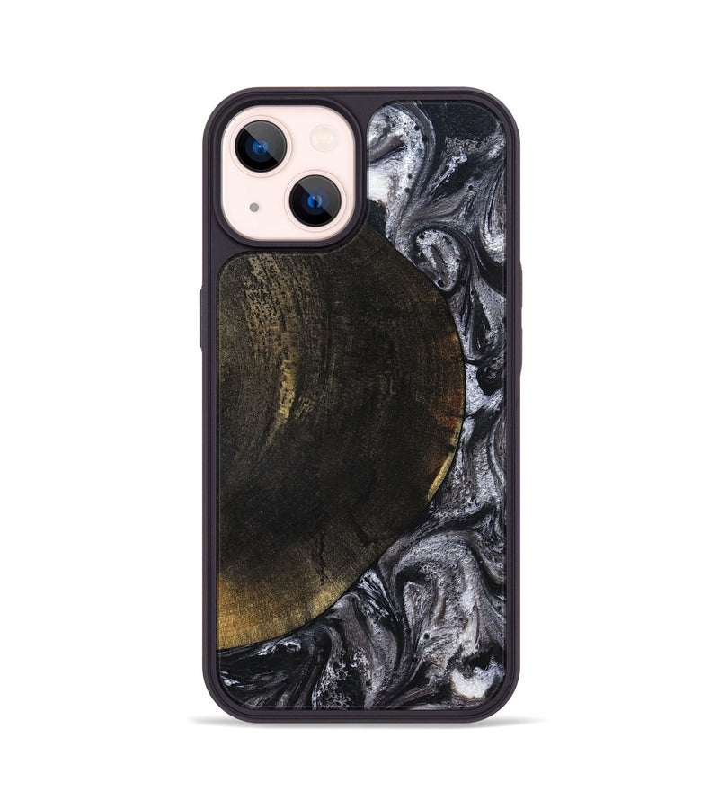 iPhone 14 Wood Phone Case - Myrtis (Black & White, 822805)