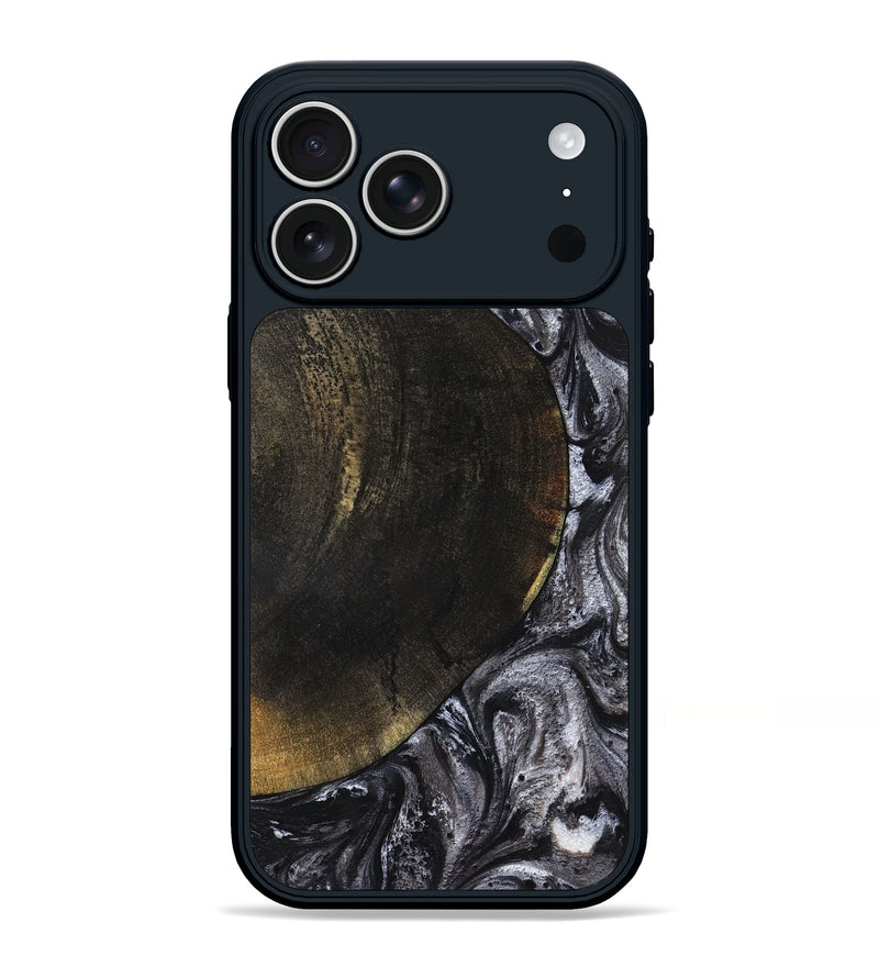 iPhone 17 Pro Max Wood Phone Case - Myrtis (Black & White, 822805)