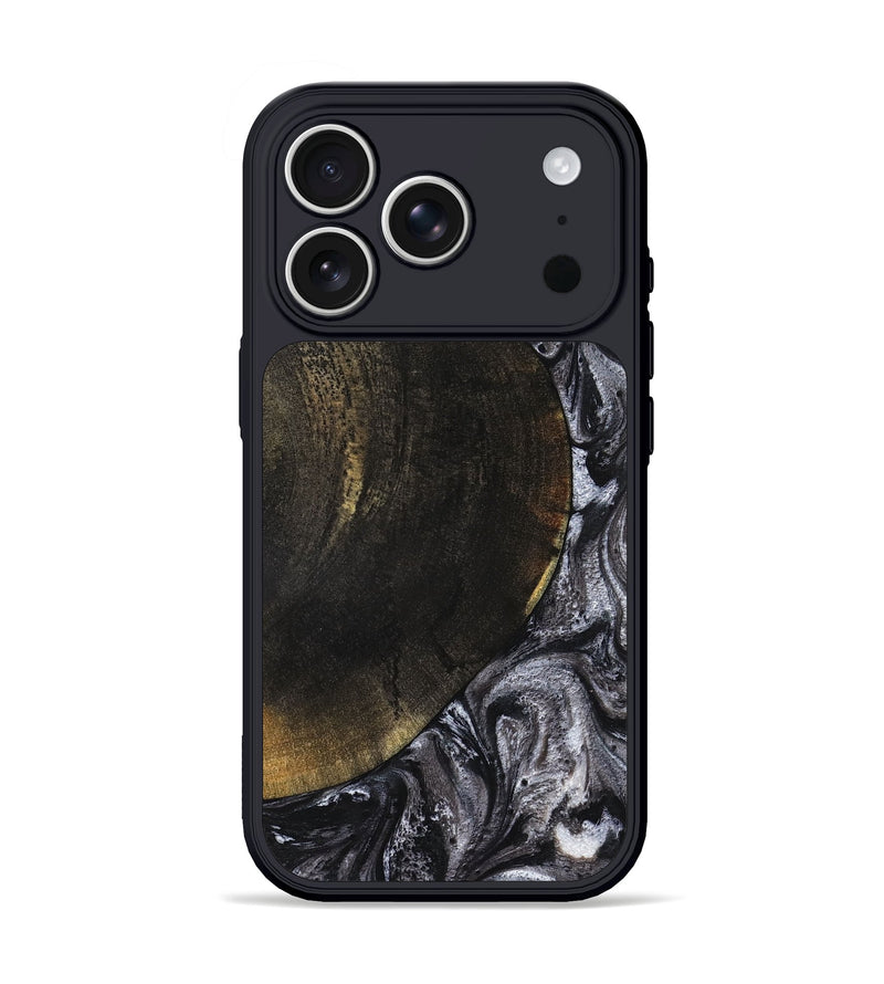 iPhone 17 Pro Wood Phone Case - Myrtis (Black & White, 822805)