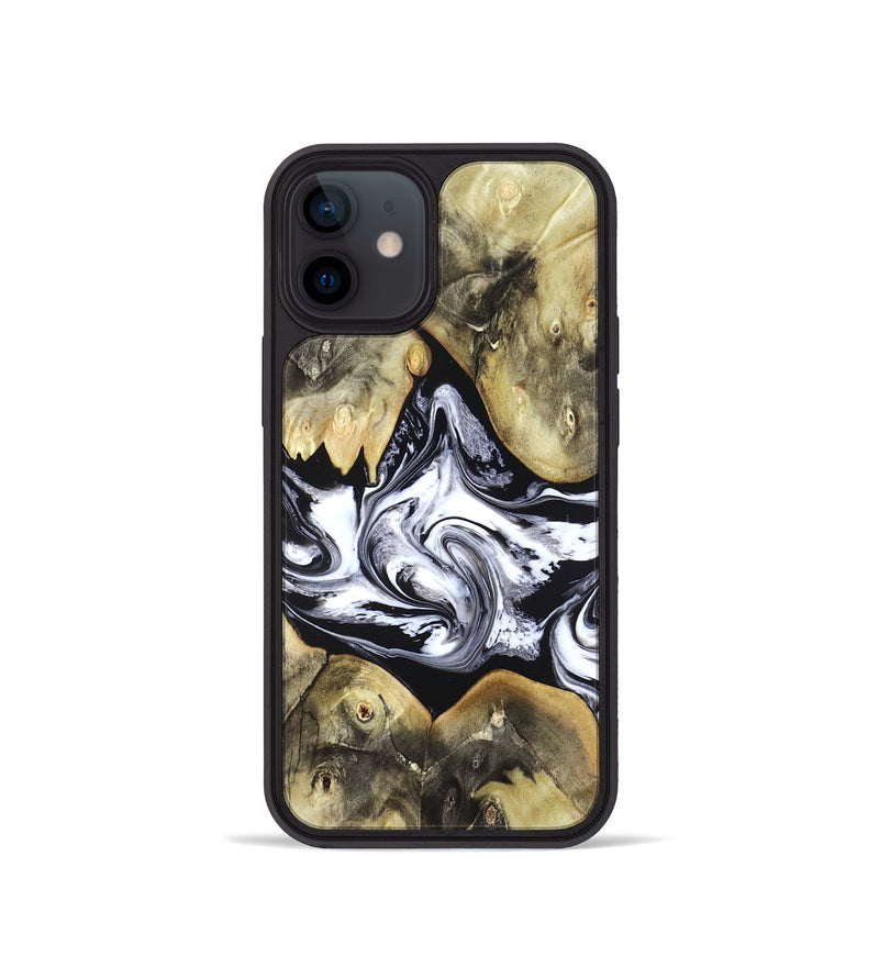 iPhone 12 mini Wood Phone Case - Jameson (Black & White, 822807)