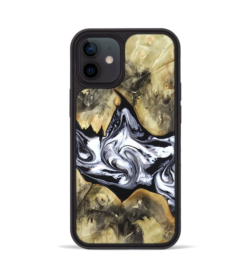 iPhone 12 Wood Phone Case - Jameson (Black & White, 822807)