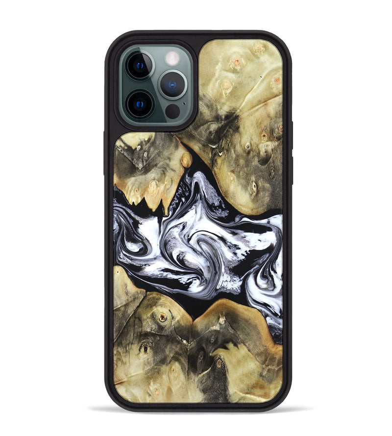 iPhone 12 Pro Max Wood Phone Case - Jameson (Black & White, 822807)