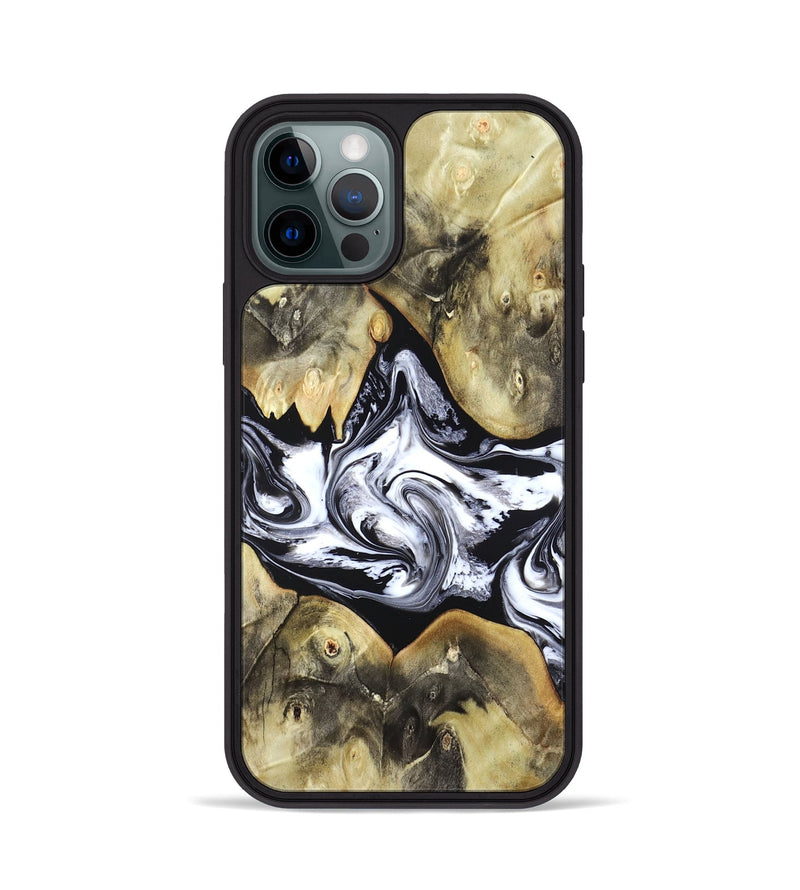 iPhone 12 Pro Wood Phone Case - Jameson (Black & White, 822807)