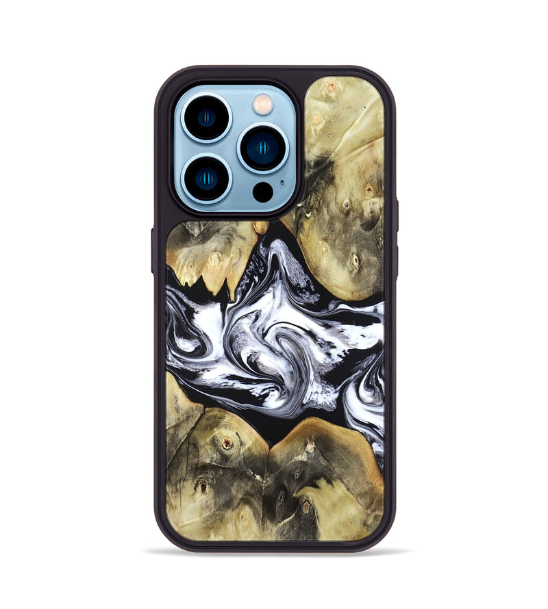 iPhone 14 Pro Wood Phone Case - Jameson (Black & White, 822807)