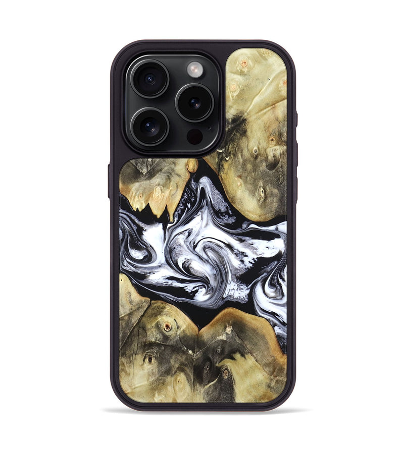 iPhone 15 Pro Wood Phone Case - Jameson (Black & White, 822807)