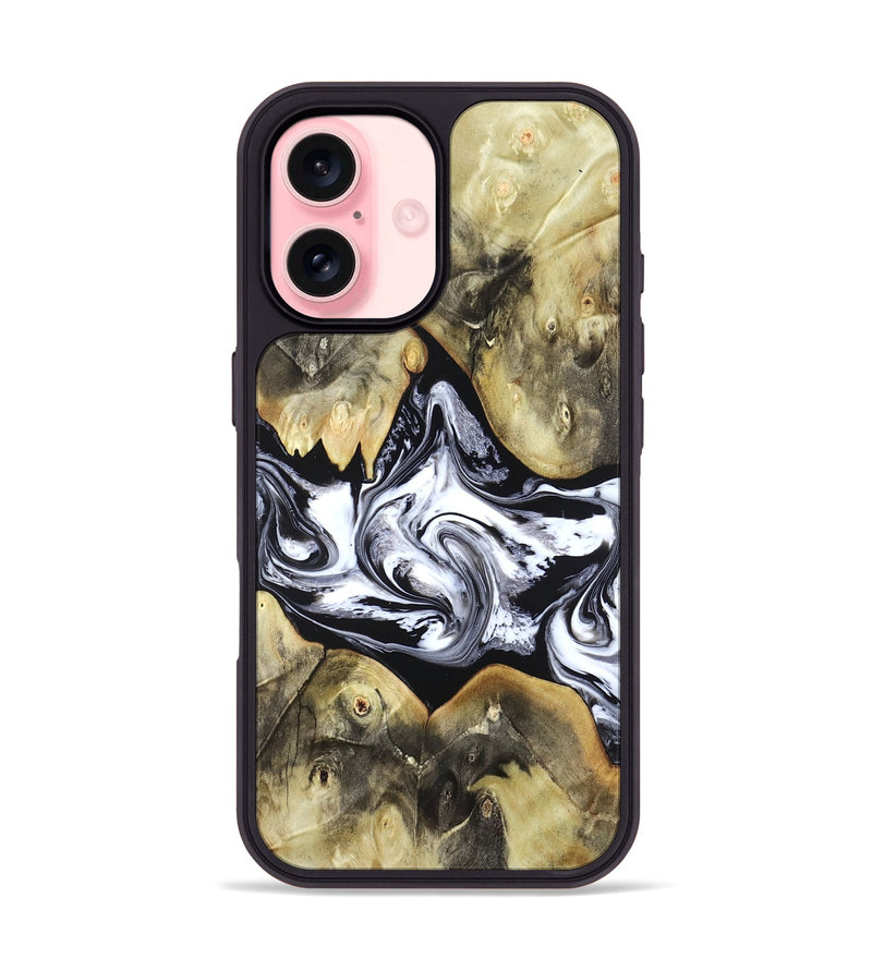 iPhone 16 Wood Phone Case - Jameson (Black & White, 822807)