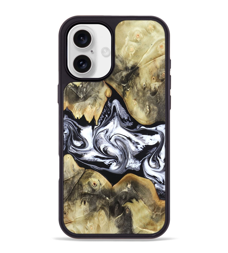 iPhone 16 Plus Wood Phone Case - Jameson (Black & White, 822807)