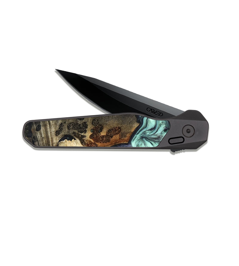 EDC Dark Slate Wood Pocket Knife - Rudy (Green, 822814)