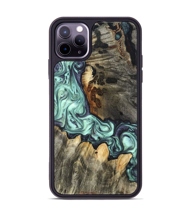 iPhone 11 Pro Max Wood Phone Case - Rudy (Green, 822814)