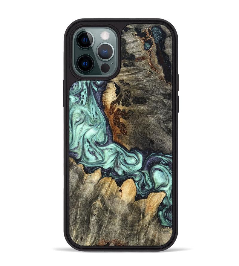 iPhone 12 Pro Max Wood Phone Case - Rudy (Green, 822814)