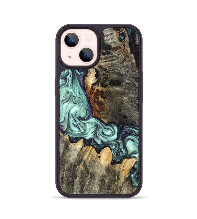 iPhone 14 Wood Phone Case - Rudy (Green, 822814)