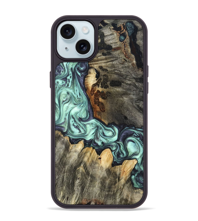 iPhone 15 Plus Wood Phone Case - Rudy (Green, 822814)