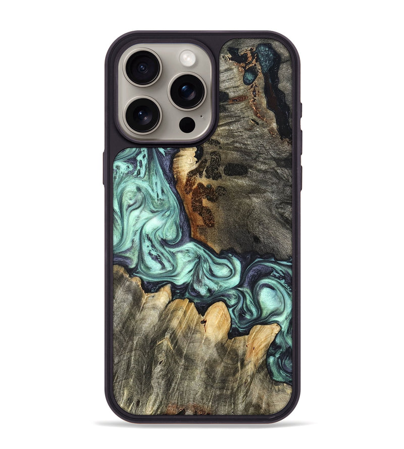 iPhone 15 Pro Max Wood Phone Case - Rudy (Green, 822814)