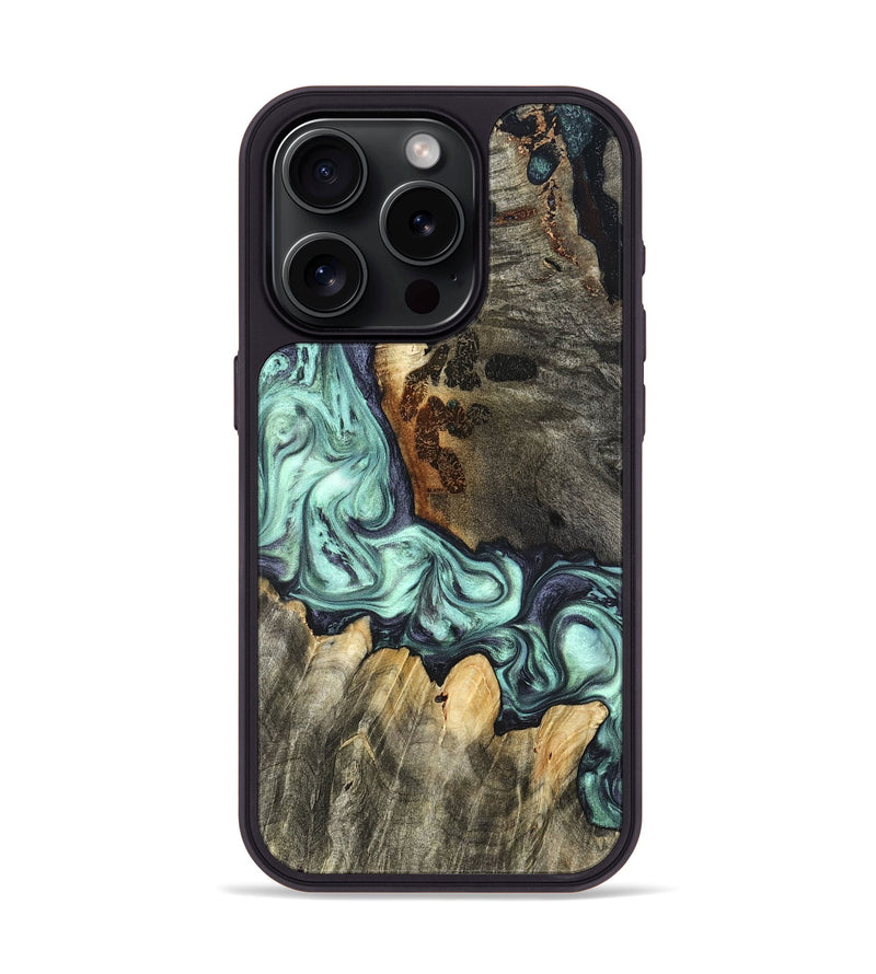 iPhone 15 Pro Wood Phone Case - Rudy (Green, 822814)
