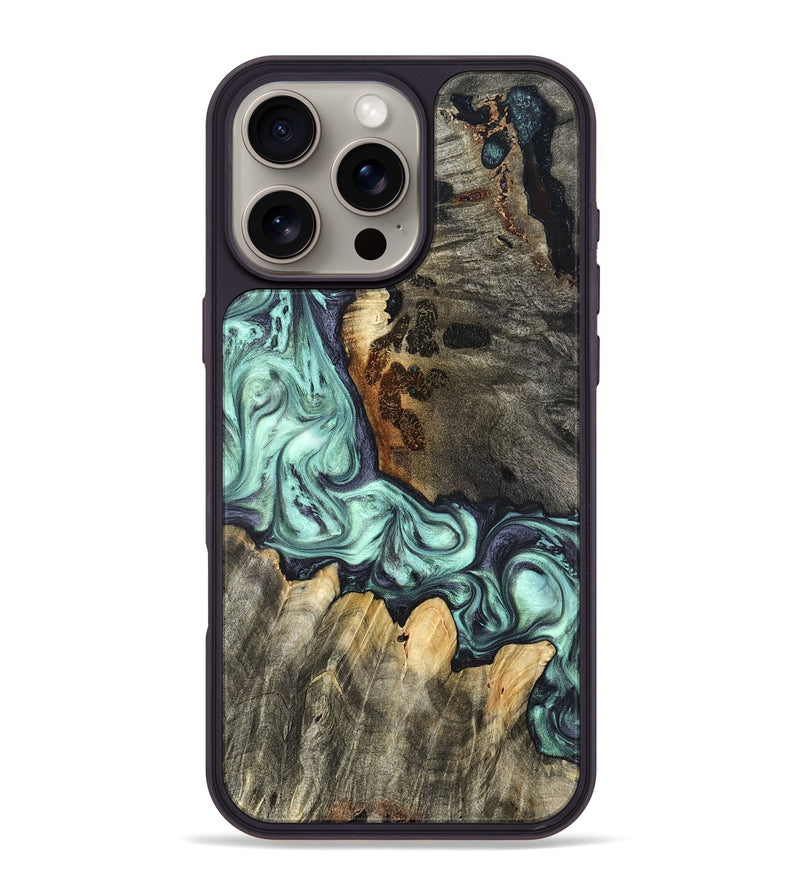 iPhone 16 Pro Max Wood Phone Case - Rudy (Green, 822814)