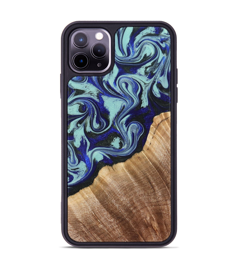 iPhone 11 Pro Max Wood Phone Case - Lavon (Blue, 822818)