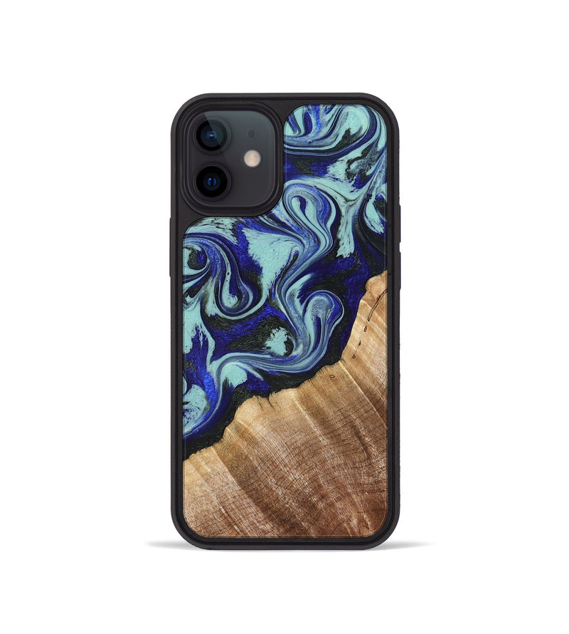 iPhone 12 mini Wood Phone Case - Lavon (Blue, 822818)