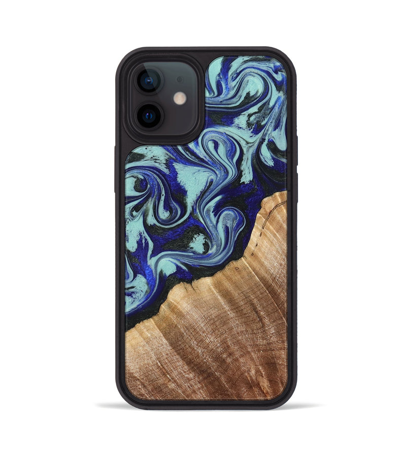 iPhone 12 Wood Phone Case - Lavon (Blue, 822818)