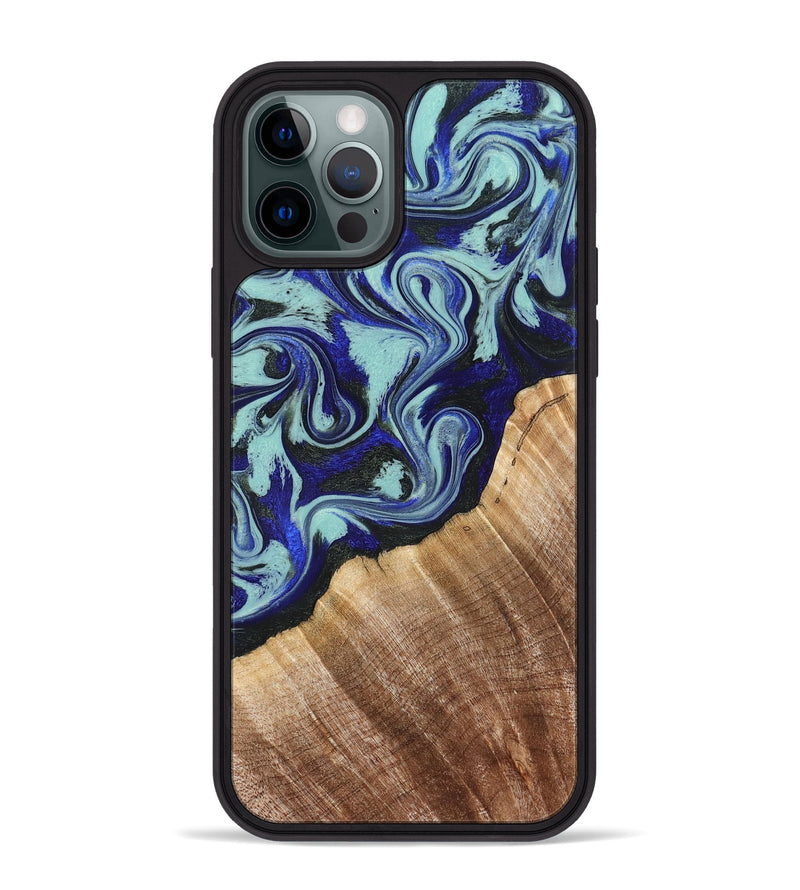 iPhone 12 Pro Max Wood Phone Case - Lavon (Blue, 822818)