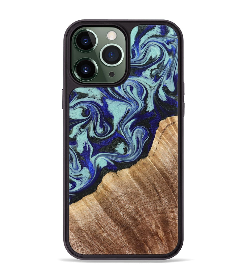 iPhone 13 Pro Max Wood Phone Case - Lavon (Blue, 822818)