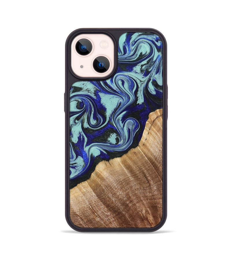 iPhone 14 Wood Phone Case - Lavon (Blue, 822818)