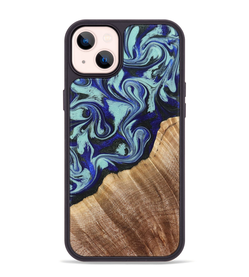 iPhone 14 Plus Wood Phone Case - Lavon (Blue, 822818)