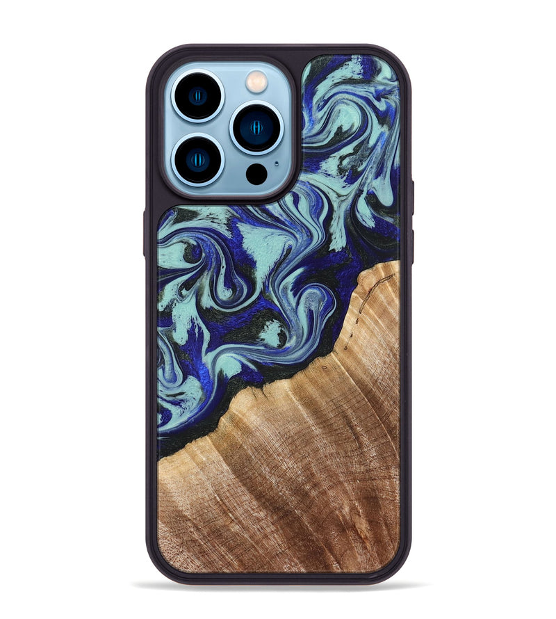 iPhone 14 Pro Max Wood Phone Case - Lavon (Blue, 822818)