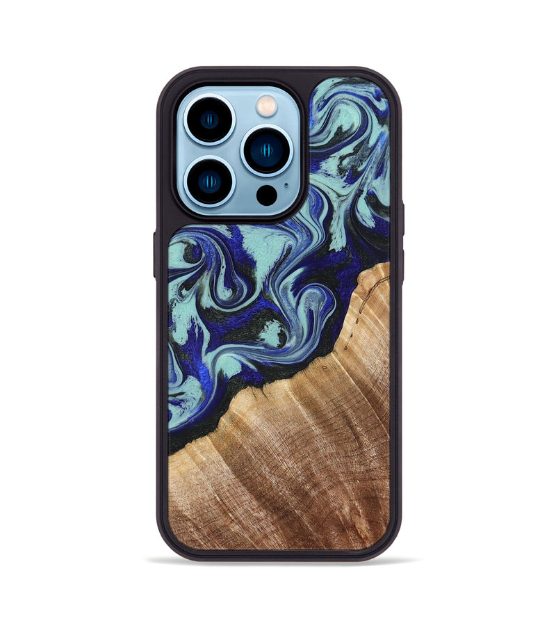 iPhone 14 Pro Wood Phone Case - Lavon (Blue, 822818)