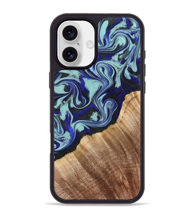 iPhone 16 Plus Wood Phone Case - Lavon (Blue, 822818)