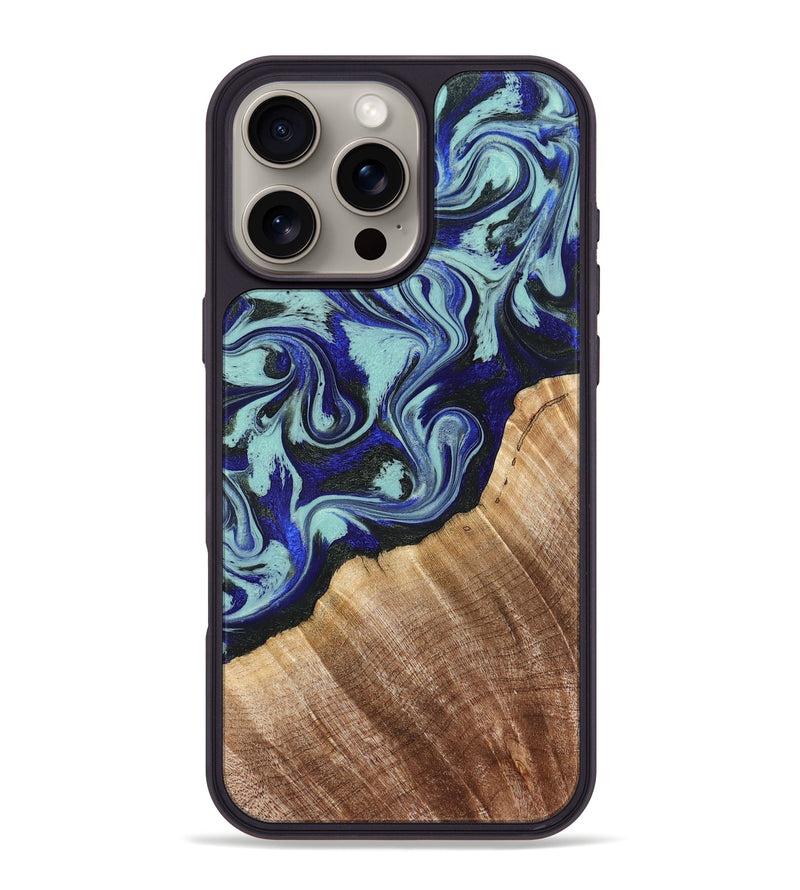 iPhone 16 Pro Max Wood Phone Case - Lavon (Blue, 822818)