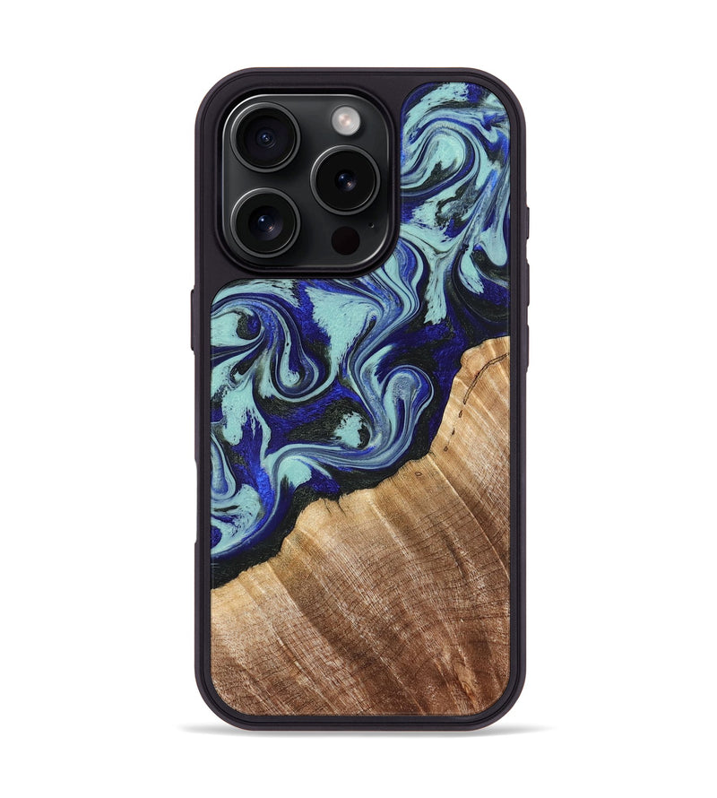 iPhone 16 Pro Wood Phone Case - Lavon (Blue, 822818)