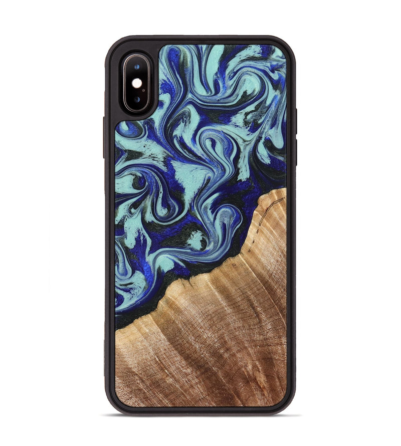 iPhone Xs Max Wood Phone Case - Lavon (Blue, 822818)