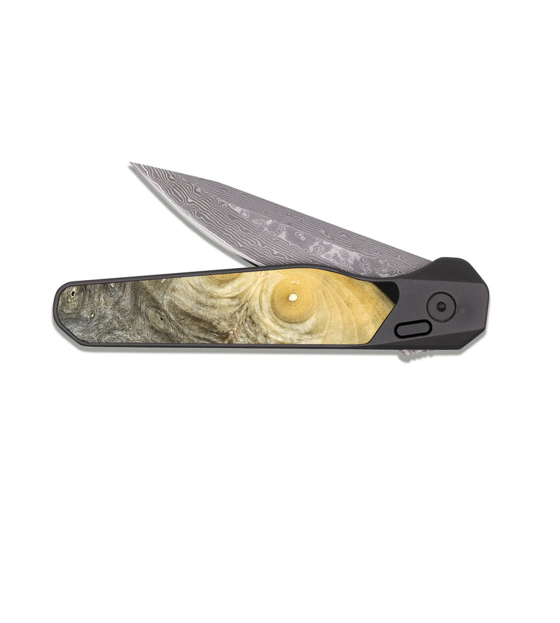 EDC Dark Damascus Wood Pocket Knife - Irving (Green, 822819)