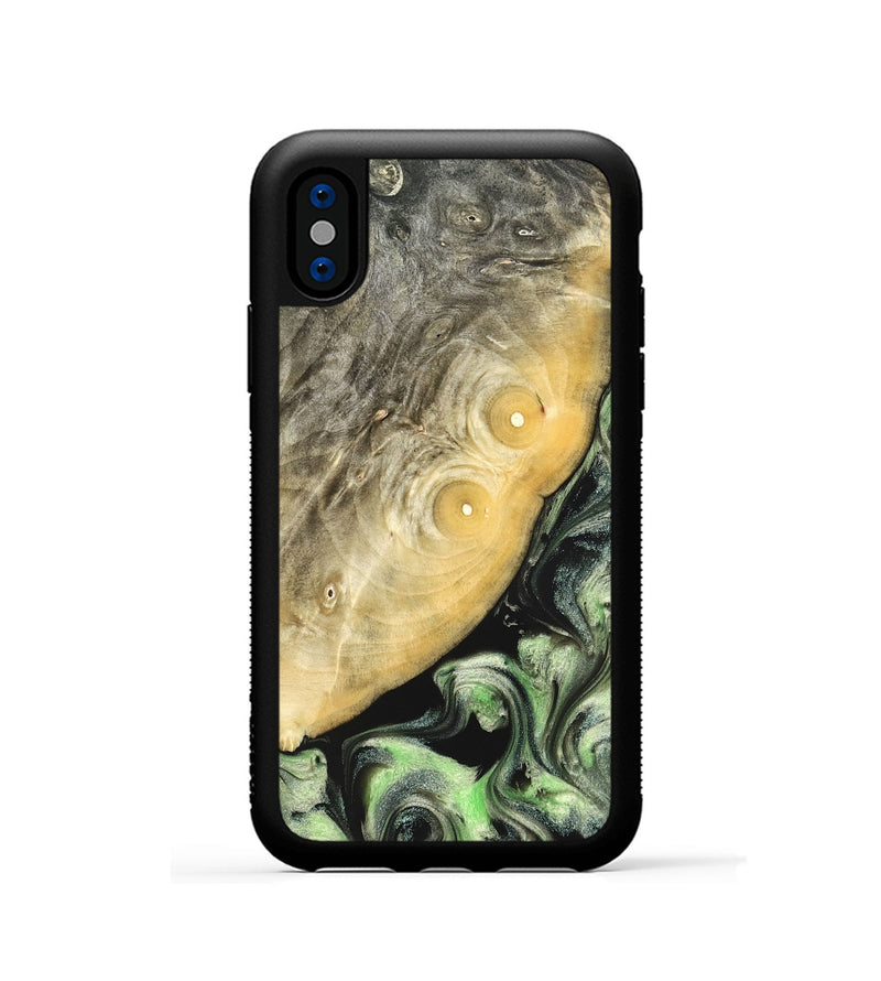 iPhone Xs Wood Phone Case - Irving (Green, 822819)