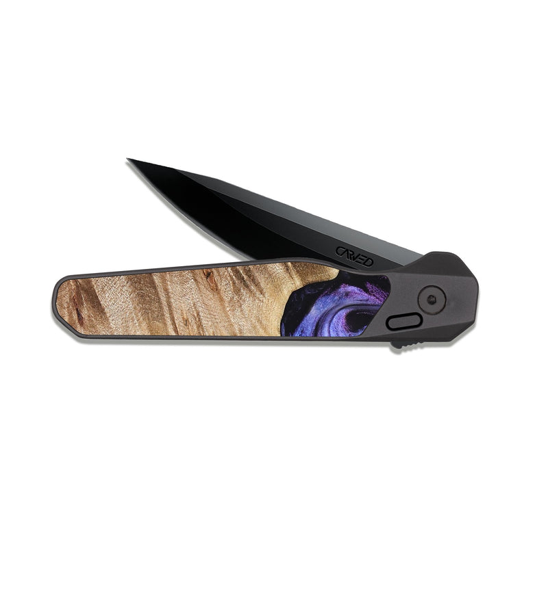 EDC Dark Slate Wood Pocket Knife - Tamra (Purple, 822826)