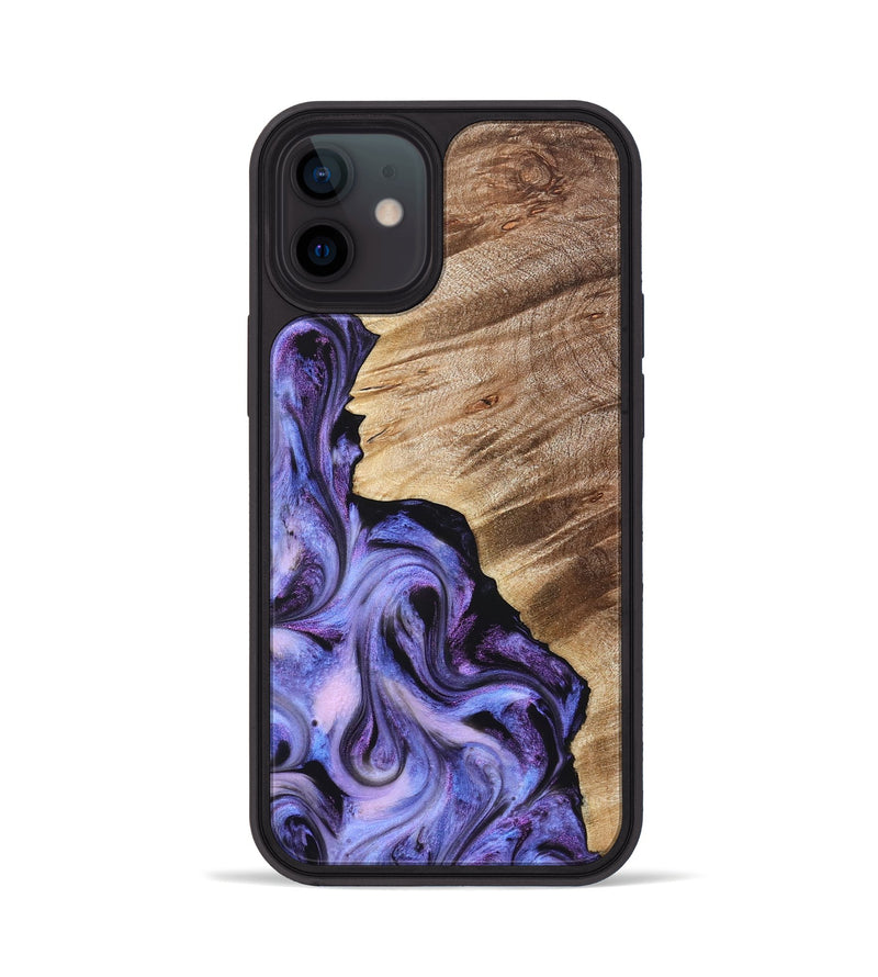 iPhone 12 Wood Phone Case - Tamra (Purple, 822826)