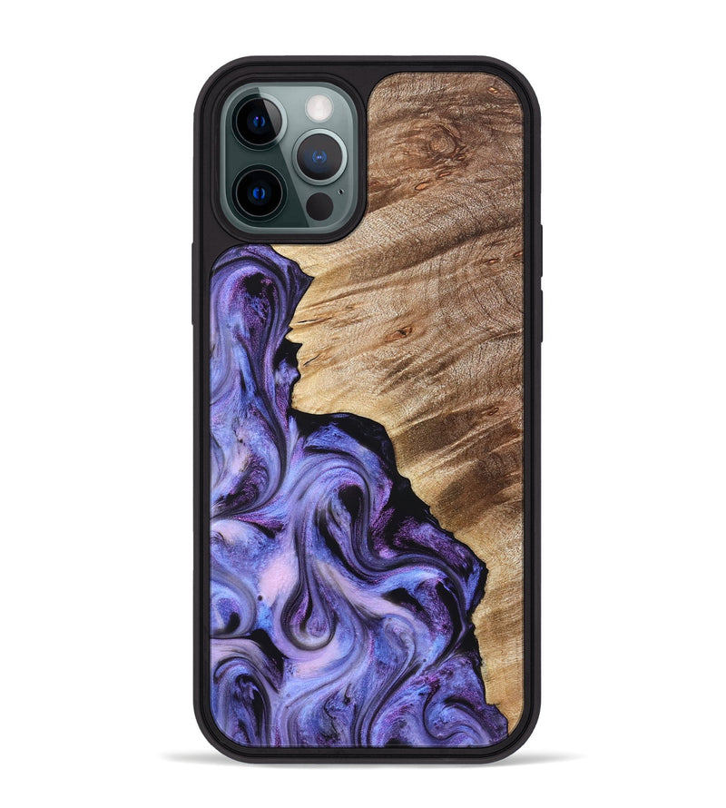 iPhone 12 Pro Max Wood Phone Case - Tamra (Purple, 822826)