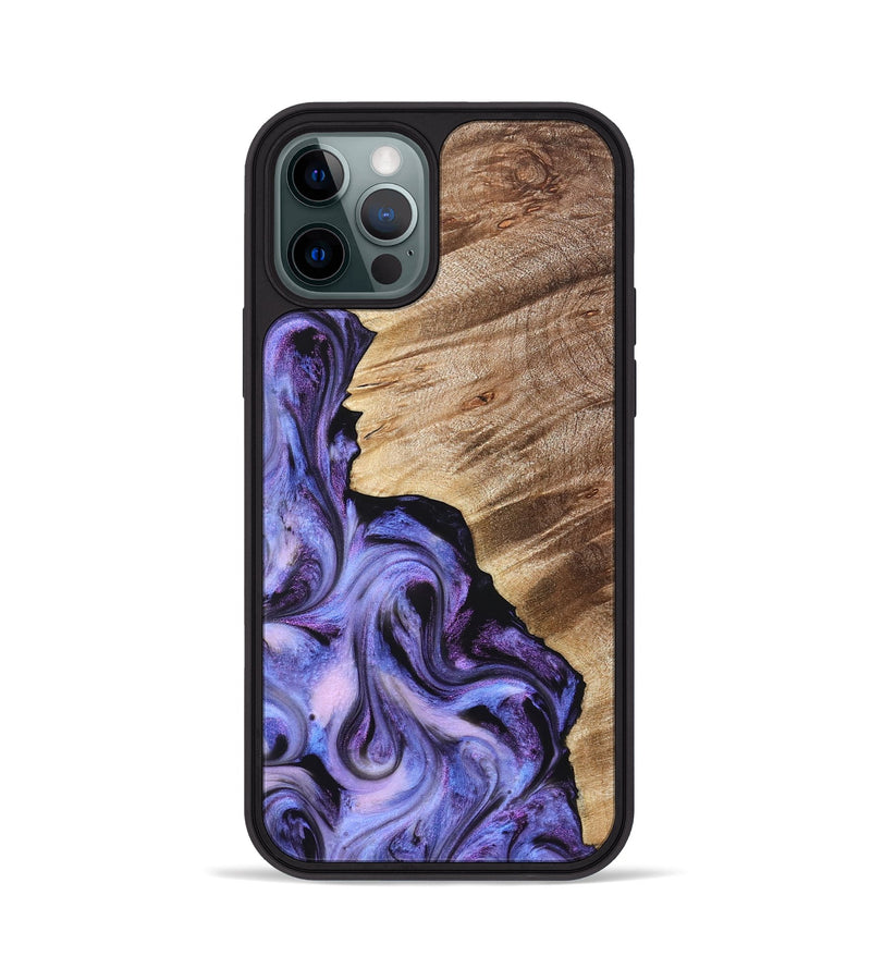 iPhone 12 Pro Wood Phone Case - Tamra (Purple, 822826)
