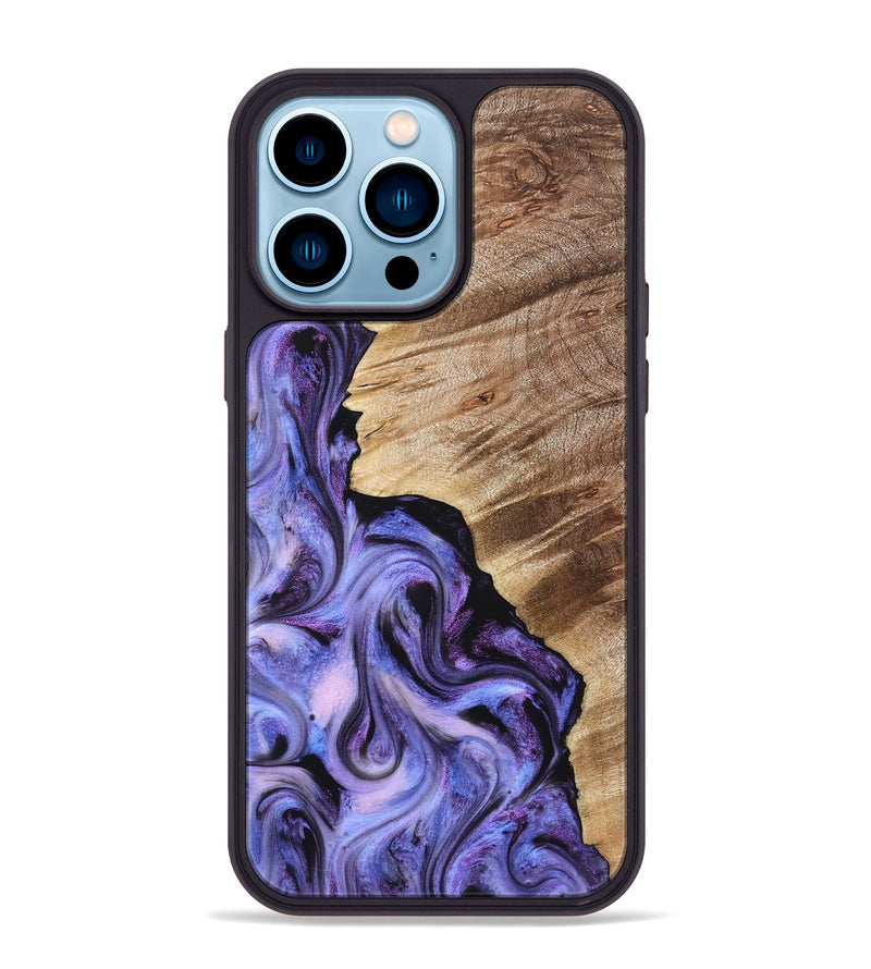iPhone 14 Pro Max Wood Phone Case - Tamra (Purple, 822826)