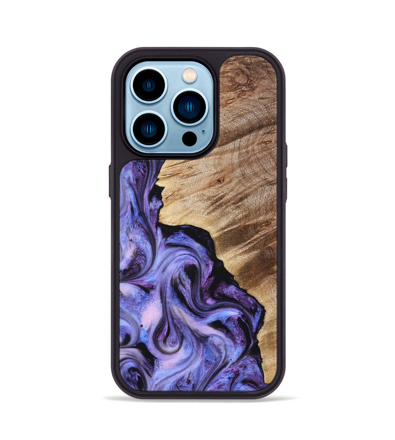 iPhone 14 Pro Wood Phone Case - Tamra (Purple, 822826)