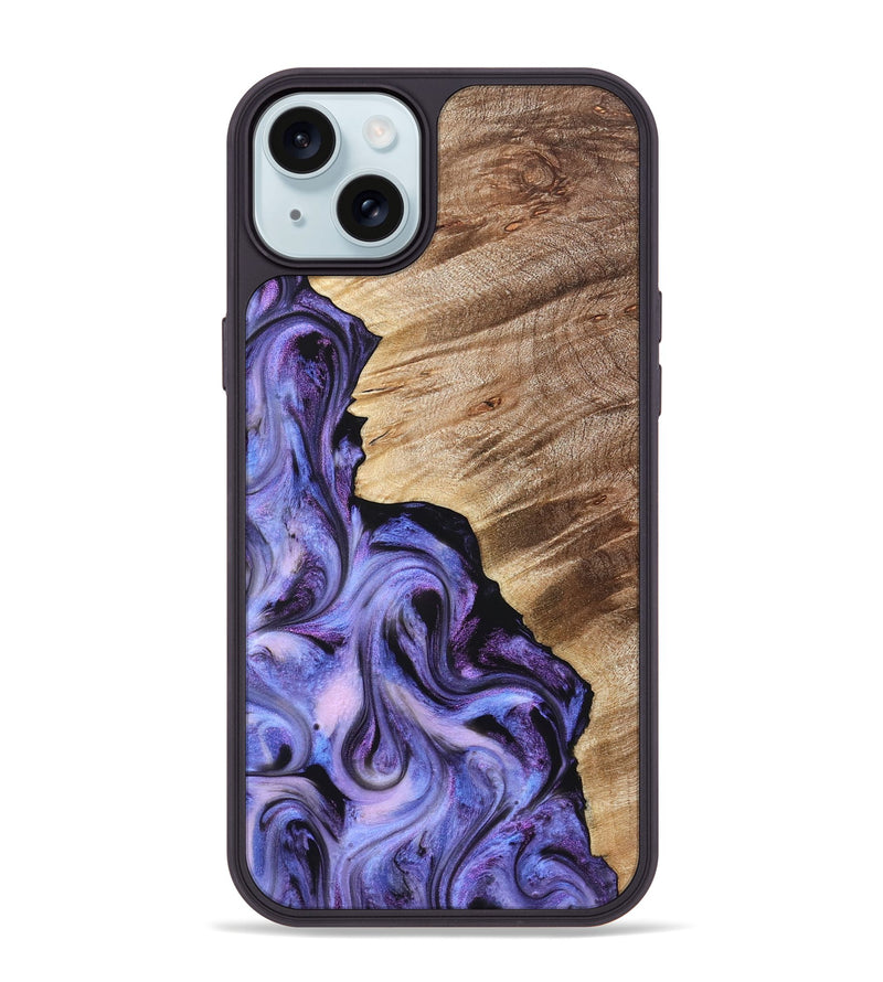 iPhone 15 Plus Wood Phone Case - Tamra (Purple, 822826)