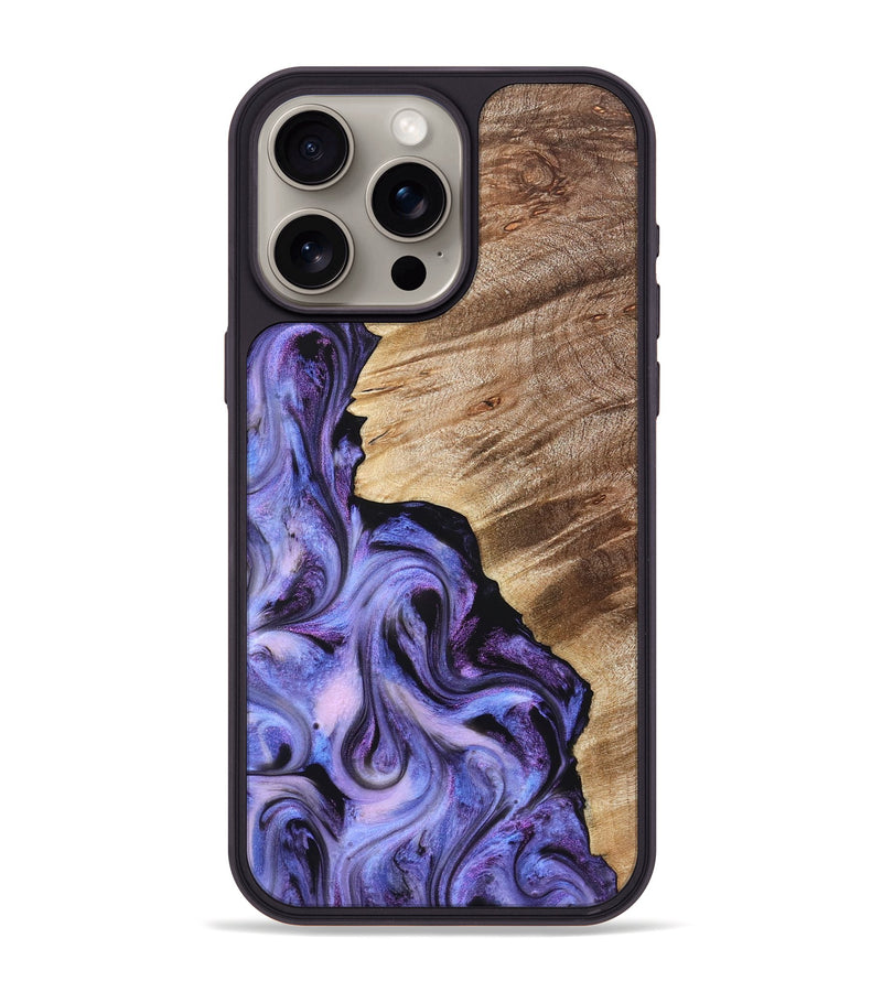 iPhone 15 Pro Max Wood Phone Case - Tamra (Purple, 822826)