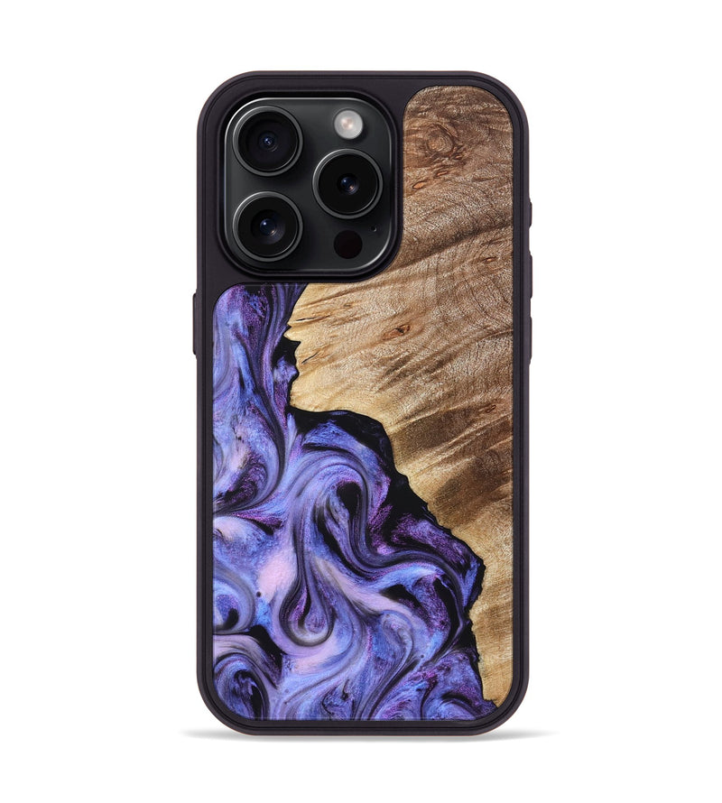 iPhone 15 Pro Wood Phone Case - Tamra (Purple, 822826)