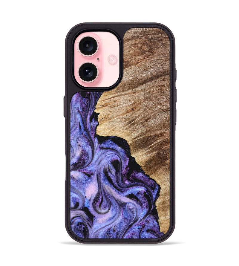 iPhone 16 Wood Phone Case - Tamra (Purple, 822826)