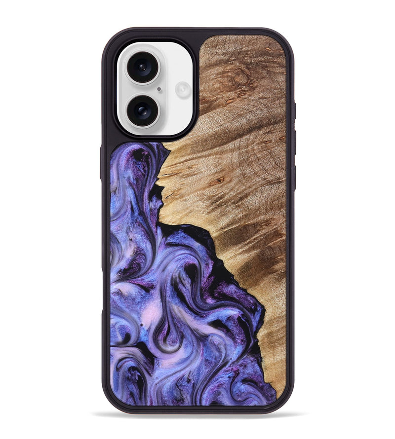 iPhone 16 Plus Wood Phone Case - Tamra (Purple, 822826)