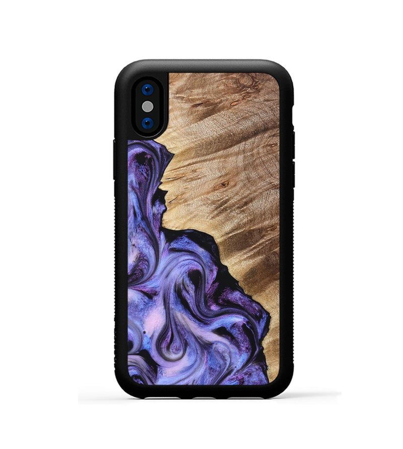 iPhone Xs Wood Phone Case - Tamra (Purple, 822826)